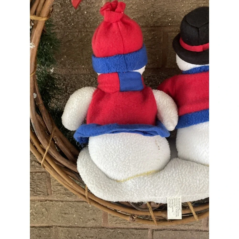 Vintage Ole Miss Rebels Holiday Wreath Christmas Snowmen College Football Rare.